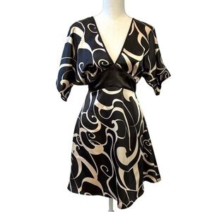 PINK | Satin Black Brown Business Casual Dress